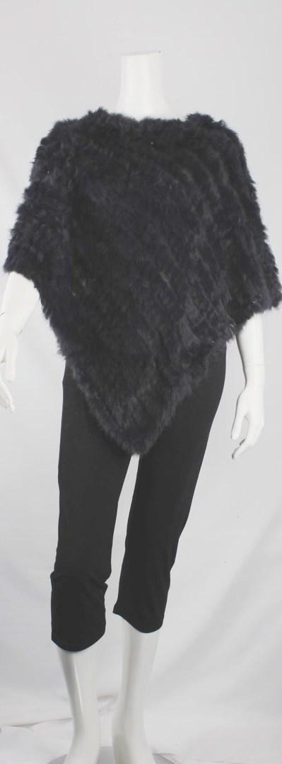 Alice & Lily fur poncho  navy STYLE: SC/4254 NAVY -STOCK AVAILABLE AGAIN image 0